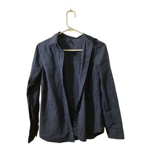 George Navy Pinstripe Blouse